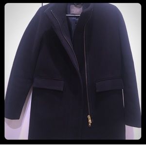 JCrew Classic cocoon coat navy